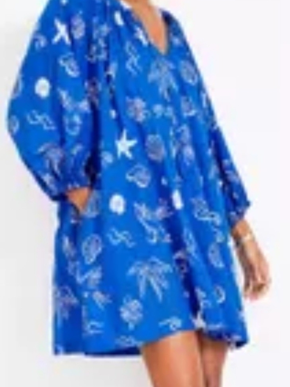 LOFT Beach- Blue Seashell Theme  Mini Dress
